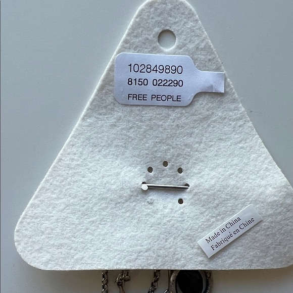 Free People Silver Carry On Dangle Pin Brooch with Black Accents - Picture 2 of 3